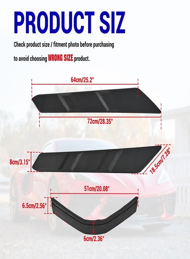 BILLFARO Dry Bay Vent Blocks and Rear Window Spoiler,Rear Hatch Hood Car Wash Covers Engine Bay Air Vent Inserts Protection for Corvette C8 Z51 Coupe 2020+ for C8 Z06/E-Ray 2023+ - Image 2
