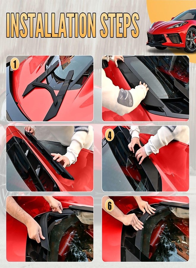 BILLFARO Dry Bay Vent Blocks and Rear Window Spoiler,Rear Hatch Hood Car Wash Covers Engine Bay Air Vent Inserts Protection for Corvette C8 Z51 Coupe 2020+ for C8 Z06/E-Ray 2023+ - Image 5