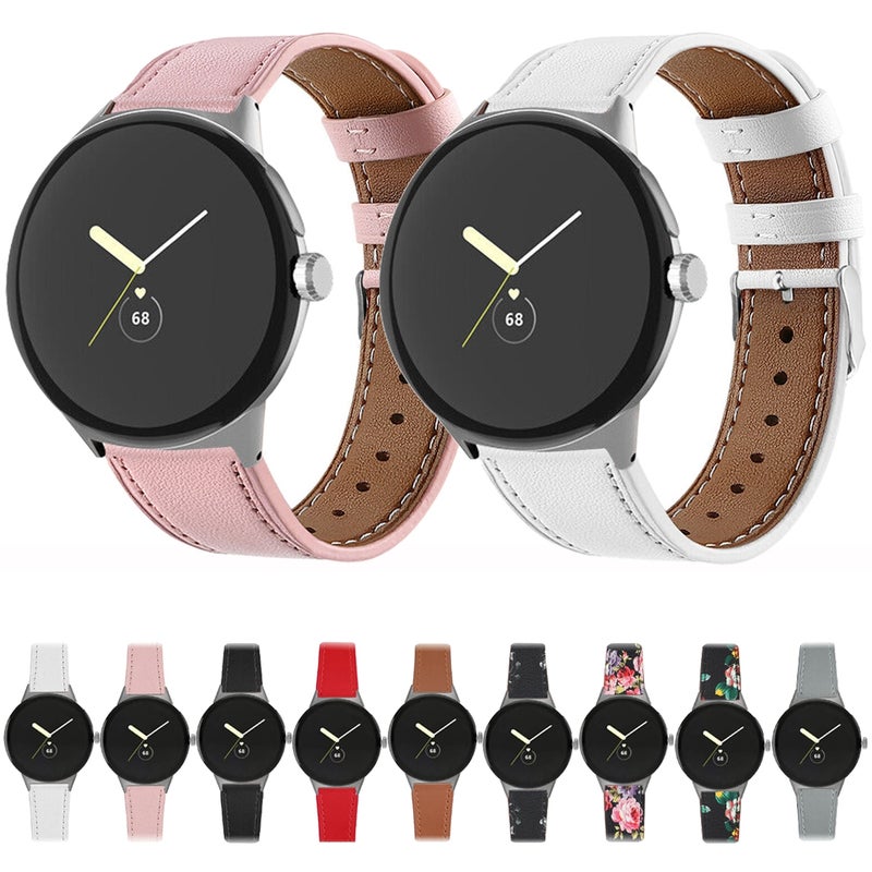 erorex For Google Pixel Watch 3 45Mm Round Tail Genuine Leather Watch Band(Brown) - Image 4