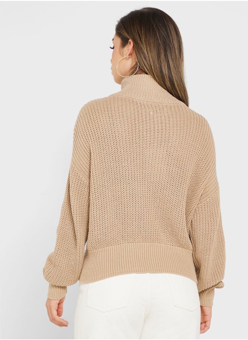 ONLY - High Neck Knitted Sweater - Image 1