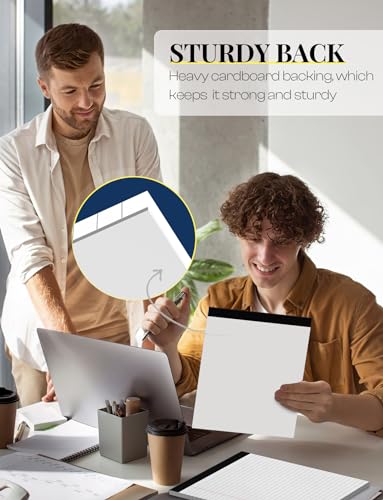 Aidunmis 6 Pack 8.5 x 11 Legal Pads for Office Supplies Paper Pads 8.5 x 11 White Note Pads for Work Lined Writing Pads Notebook White Legal Pads Wide Ruled Notepads 30 Sheets Per Writing Pad Legal Note Pad - Image 4