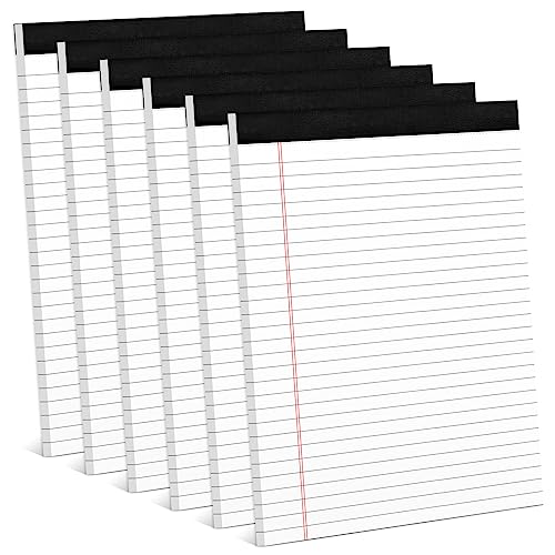 Aidunmis 6 Pack 8.5 x 11 Legal Pads for Office Supplies Paper Pads 8.5 x 11 White Note Pads for Work Lined Writing Pads Notebook White Legal Pads Wide Ruled Notepads 30 Sheets Per Writing Pad Legal Note Pad - Image 1