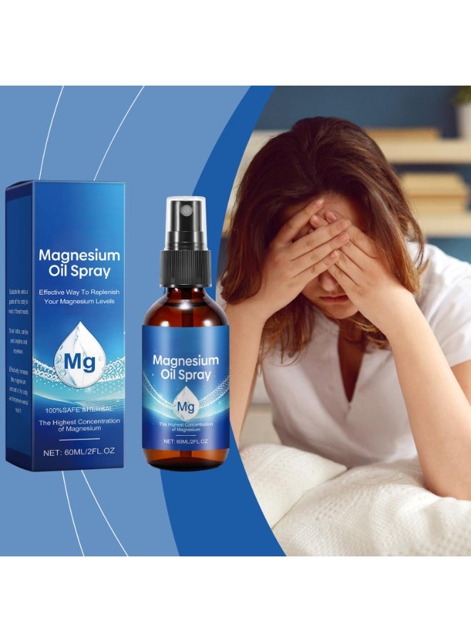 ساوث مون رذاذ زيت المغنيسيوم النقي 2 حزمة، رذاذ المغنيسيوم العضوي للأقدام، زجاجة الزجاج الموضعي، رذاذ الجسم غير المعدّل وراثيًا 100 ٪ طبيعي وسهل الامتصاص - Image 4