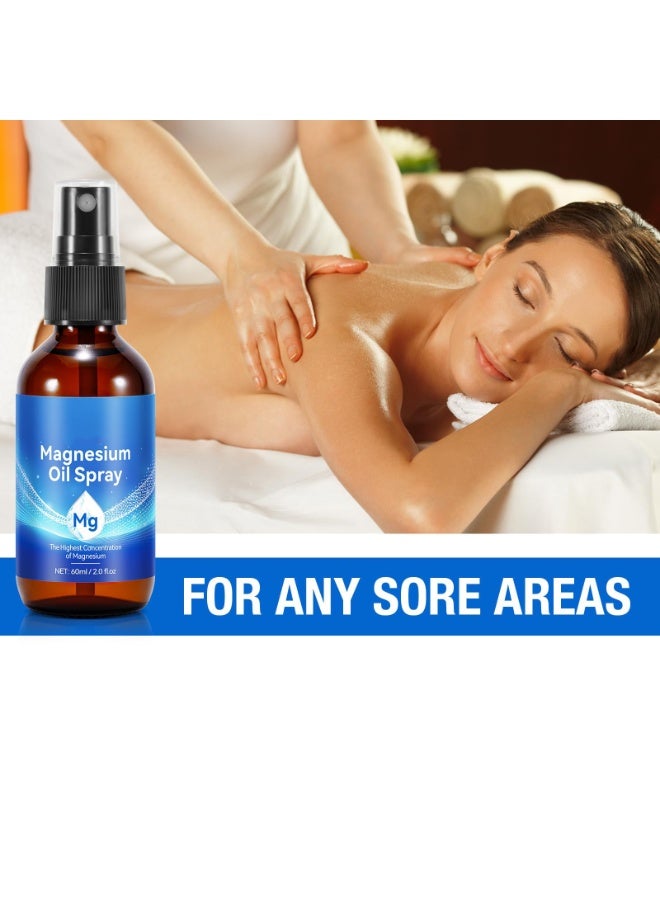 ساوث مون رذاذ زيت المغنيسيوم النقي 2 حزمة، رذاذ المغنيسيوم العضوي للأقدام، زجاجة الزجاج الموضعي، رذاذ الجسم غير المعدّل وراثيًا 100 ٪ طبيعي وسهل الامتصاص - Image 5