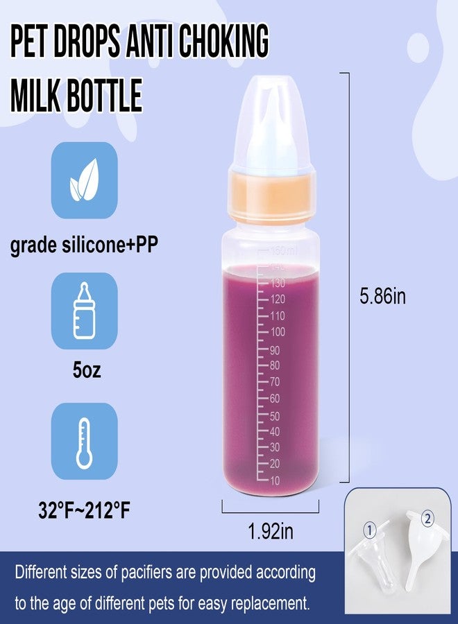 ASEVAT 5 oz 3PackPet Feeding Bottle, Anti-Choking Puppy Feeder Design,with 3pcs Replaceable and Reusable Silicone Nipples for Feeding Puppies, Kittens, Small Animals - Image 5