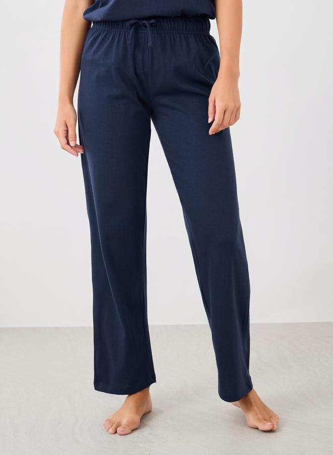 ستايلي طقم بيجاما من بنطال وتيشيرت بأكتاف منخفضة - Image 5