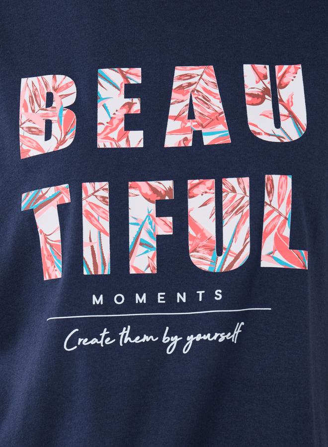 ستايلي طقم بيجاما من بنطال وتيشيرت بأكتاف منخفضة - Image 3