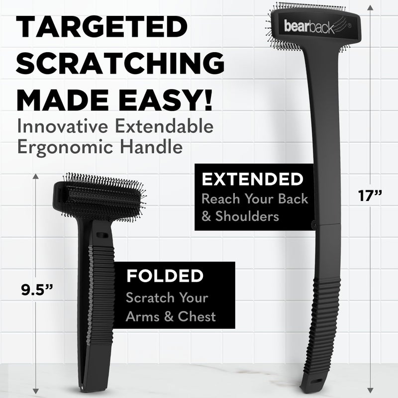 Bearback Extendable Back Scratcher for Body, Head, Feet, and Legs – Premium Heavy-Duty, Collapsible Scratcher for Men & Women – Long Folding Handle, Portable for Travel – American Small Business - Image 3