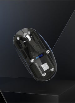 جي ديل ماوس ألعاب لاسلكي WD131P-BK بتقنية بلوتوث، متوافق مع أنظمة ويندوز وماك وiOS وأندرويد، رفيع وشفاف، وضع مزدوج (بلوتوث 5.1 + USB 2.4 جيجاهرتز) مع مستقبل USB، بدقة 800/1200/1600 نقطة في البوصة، لون أسود  - Image 3