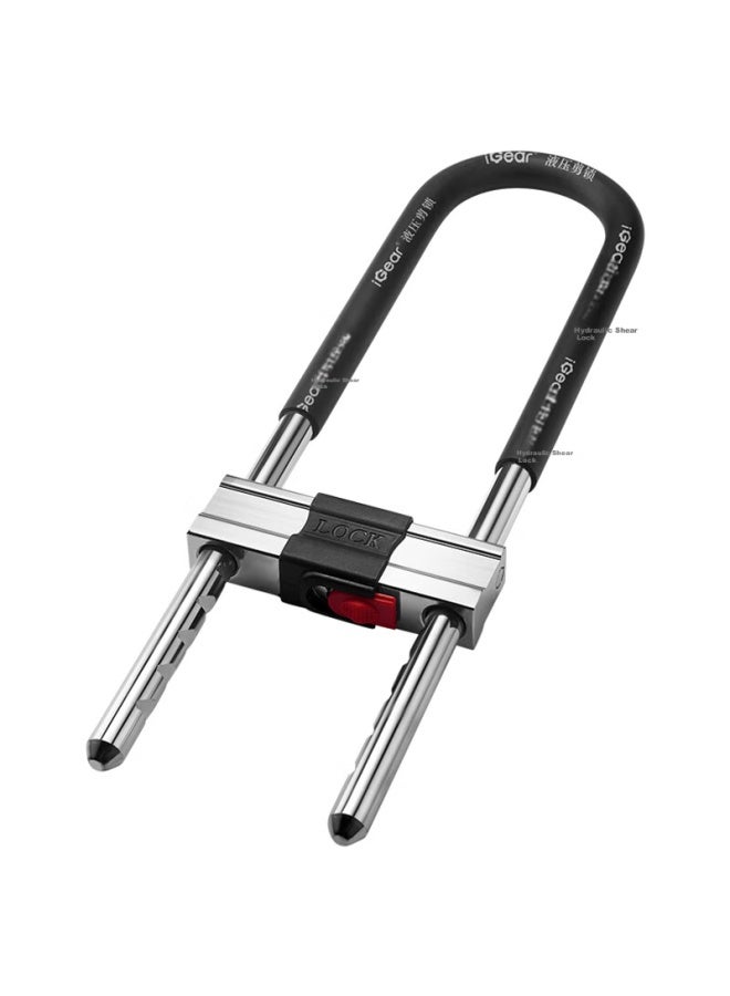 Igear U-shaped Lock, Enterprise Universal Double-opening Glass Door Lock, C-grade Lock Cylinder, Shear-resistant, Anti-pry, Anti-theft, Electric Motorcycle Lock - Image 3
