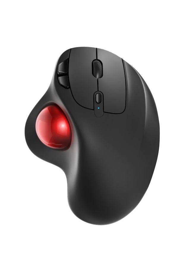 Nulea M501 Wireless Trackball Mouse, Ergonomic Rechargeable, Easy Thumb Control, Precise and Smooth Tracking, Connection for 3 Devices (Bluetooth or USB Receiver), Compatible for PC - Image 1