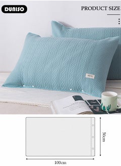 DUNISO 2 Pieces Cotton Pillowcases, 100% Cotton Washable Pillow with Button, Anti-slip Detachable Pillowcases, Comfortable Breathable Pillow Covers for Dorm Rooms, Guest Room and Bedroom  - Image 4