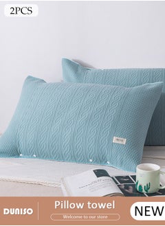 DUNISO 2 Pieces Cotton Pillowcases, 100% Cotton Washable Pillow with Button, Anti-slip Detachable Pillowcases, Comfortable Breathable Pillow Covers for Dorm Rooms, Guest Room and Bedroom  - Image 1