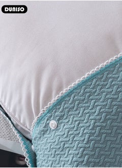 DUNISO 2 Pieces Cotton Pillowcases, 100% Cotton Washable Pillow with Button, Anti-slip Detachable Pillowcases, Comfortable Breathable Pillow Covers for Dorm Rooms, Guest Room and Bedroom  - Image 2