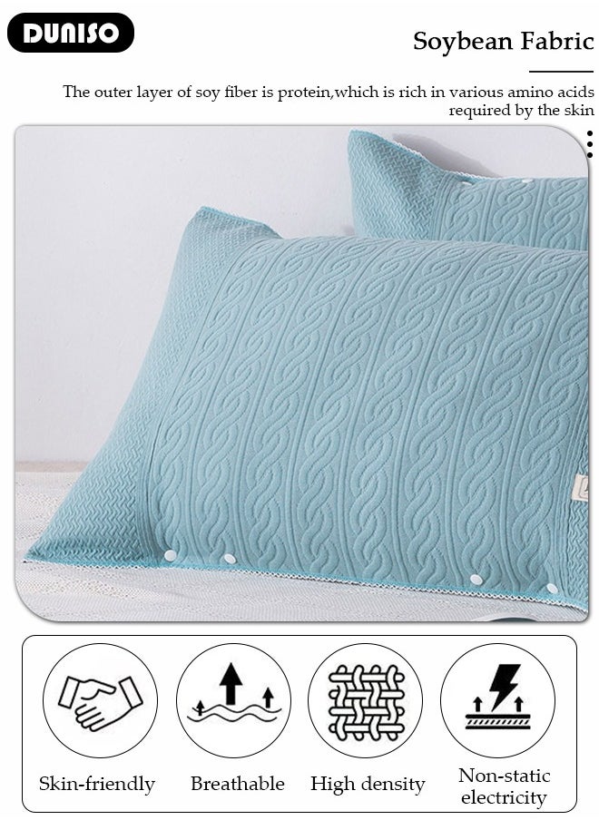 DUNISO - 2 Pieces Cotton Pillowcases, 100% Cotton Washable Pillow with Button, Anti-slip Detachable Pillowcases, Comfortable Breathable Pillow Covers for Dorm Rooms, Guest Room and Bedroom - Image 1