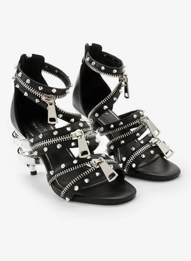 Celeste Black Women Rivet Stud Embellished Sandals for Women | Best Price UAE