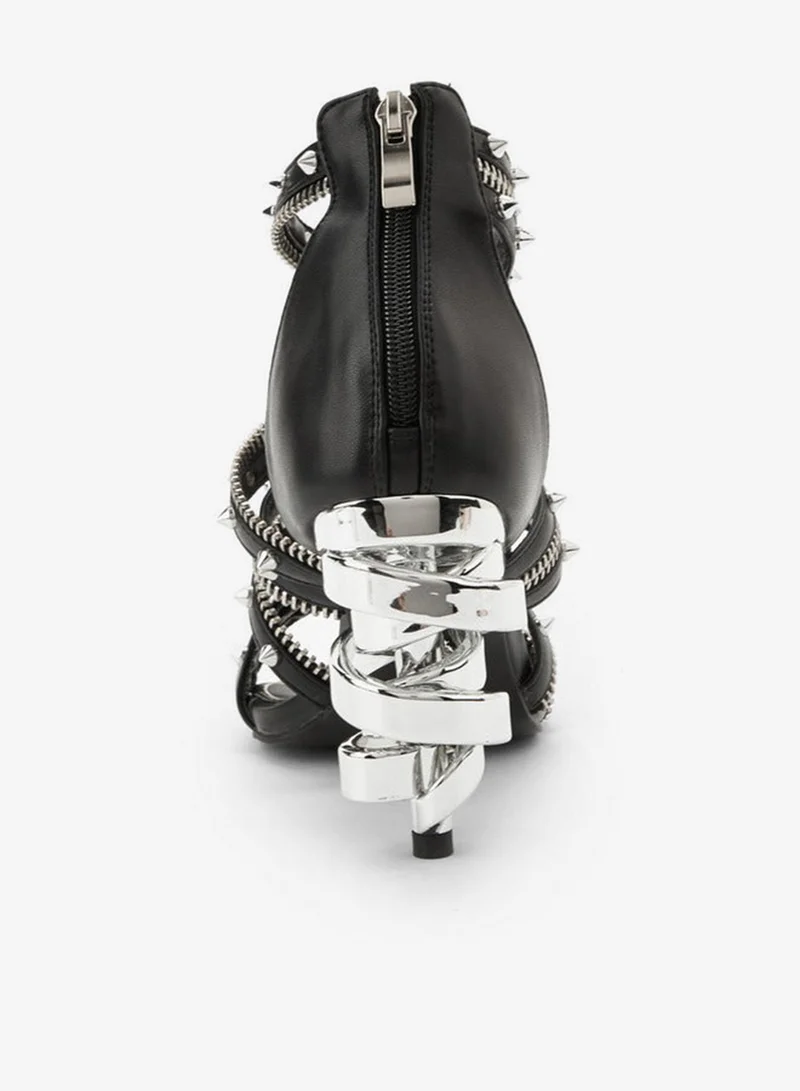 Celeste Black Women Rivet Stud Embellished Sandals for Women | Best Price UAE