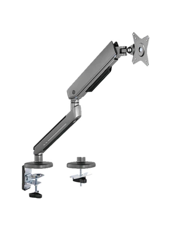 تويستد مايند ذراع شاشة مفرد، يناسب شاشات من ١٧ إلى ٣٢ بوصة، يتحمل حتى ٨ كجم، مصنوع من الألومنيوم والفولاذ، مزود بخاصية تعديل شد الزنبرك، لوحة VESA قابلة للفصل، إضاءة محيطة RGB، مشبك C وحامل حلقي، إدارة كابلات متكاملة، رمادي | TM-54-C06-G - Image 1