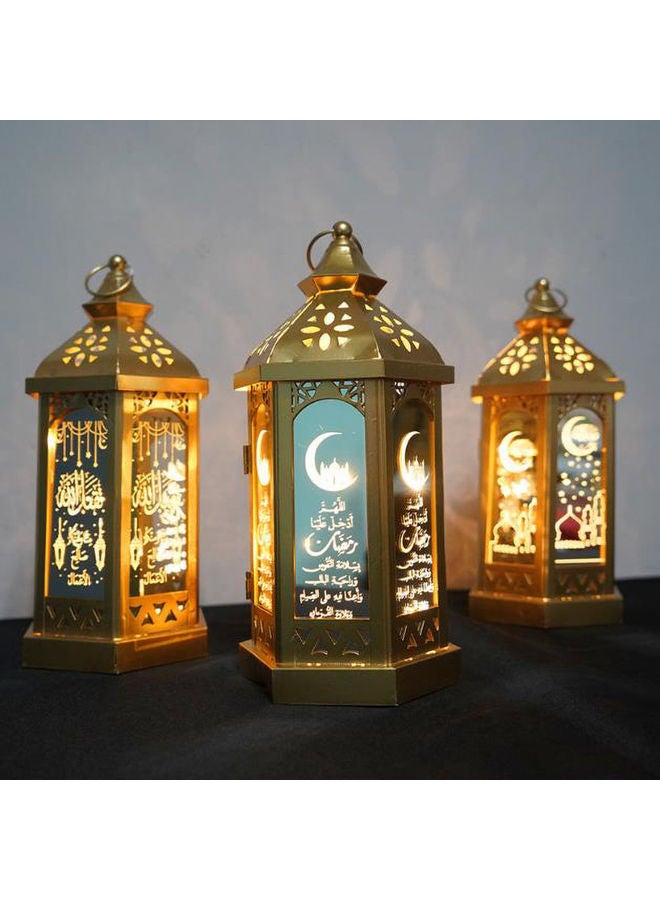 مصباح مجوف بتصميم مناسب لشهر رمضان أصفر 14x28x14سم - Image 2