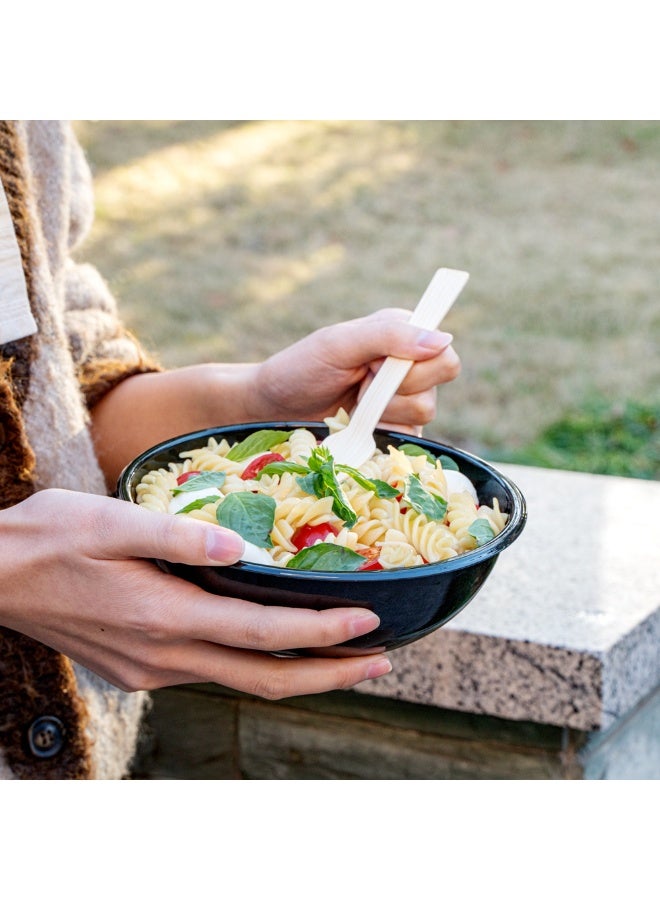 Restaurantware 21 Ounce Plastic Salad Bowls, 200 Recyclable Disposable Plastic Bowls - Diposable, Large, Black Plastic To Go Bowls, Lids Sold Separately, For Pastas, Salads, And More - Image 5