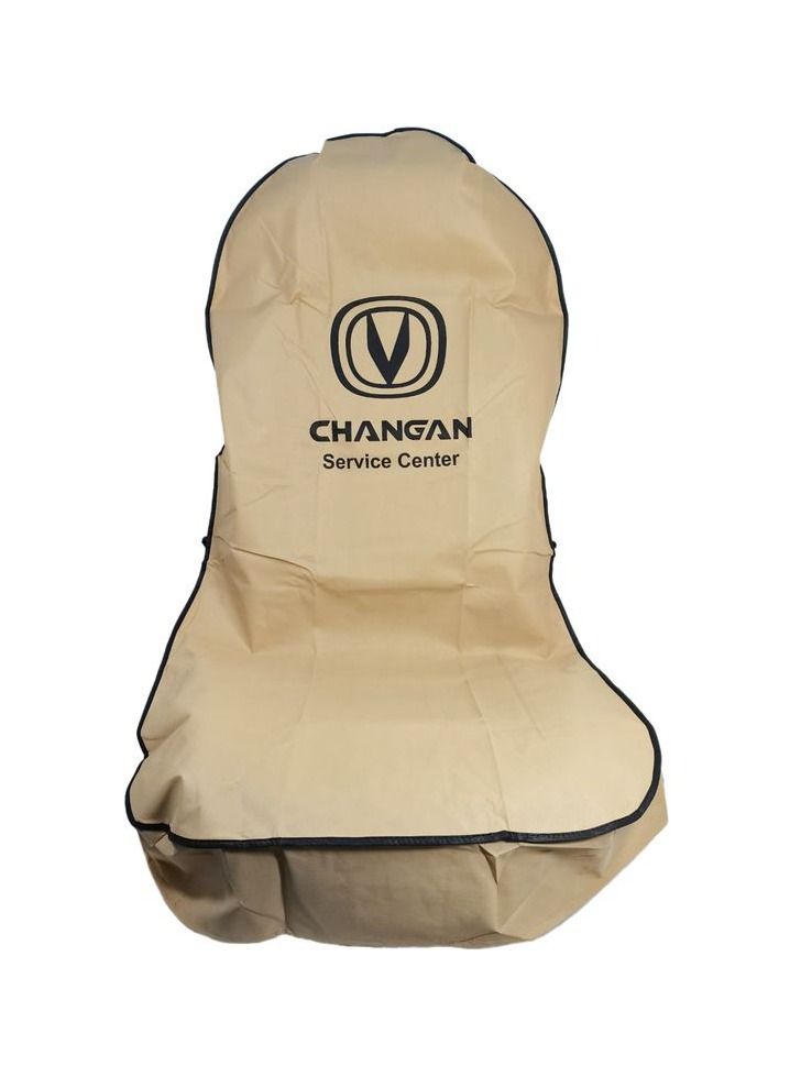 تشانجان غطاء حماية من الغبار والأوساخ غطاء مقعد السيارة عالي الجودة غطاء مقعد السيارة العالمي حماية إضافية لمقعدك طقم مكون من قطعتين بيج - Image 3