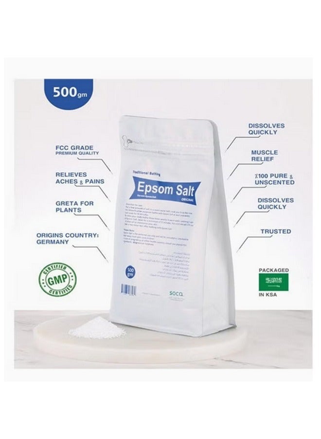 SOCA Epsom Salt - Traditional Bathing Original 500g - Image 3