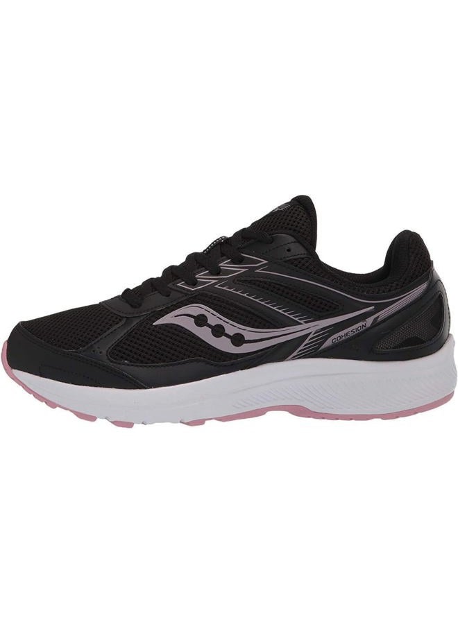 saucony Women's Core Cohesion 14 Road Running Shoe, Black/Pink, 11 Wide - Image 1