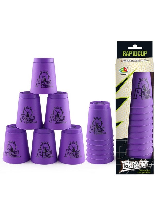 Generation Rapid Stacking Cup Competition Speed Stacking 688a Color Box Net Bag Educational Toys E-commerce-Color:Generation Cup Purple + Color Box  - Image 1