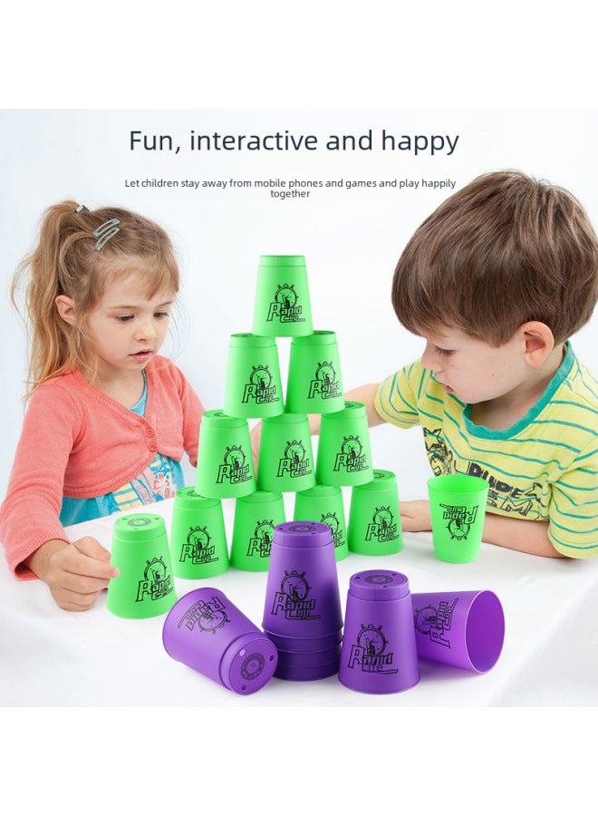 Generation Rapid Stacking Cup Competition Speed Stacking 688a Color Box Net Bag Educational Toys E-commerce-Color:Generation Cup Purple + Color Box  - Image 3