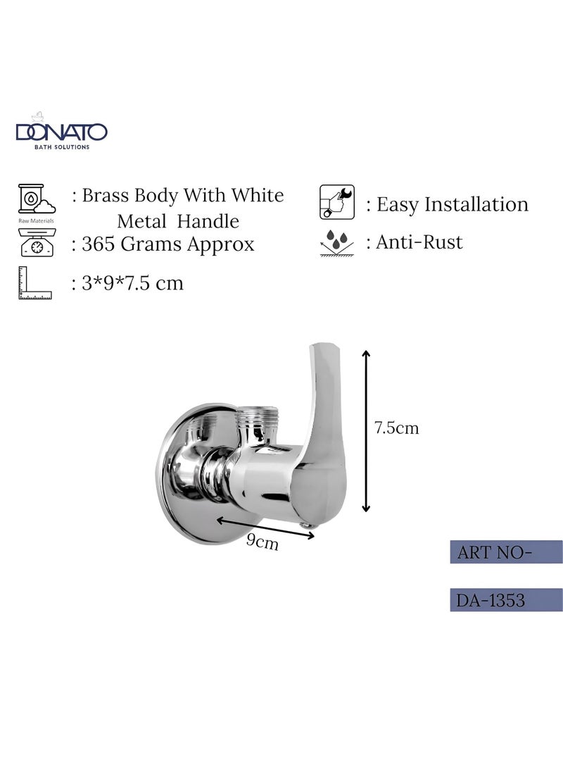 DONATO Donato Diana Brass Angle Valve for Wash Basin Toilet Kitchen Geyser and Bathroom DA1353  - Image 2