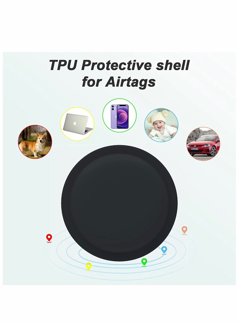 SYOSI AirTag Case, AirTag Holder, AirTag Accessories, Silicone Pasteable, Waterproof-Anti-Scratch Sticker AirTag Case, Air Tag Holder for Kids, for Apple Airtag, 2 Packs (Black)  - Image 4
