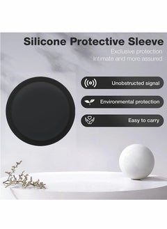 SYOSI AirTag Case, AirTag Holder, AirTag Accessories, Silicone Pasteable, Waterproof-Anti-Scratch Sticker AirTag Case, Air Tag Holder for Kids, for Apple Airtag, 2 Packs (Black)  - Image 3