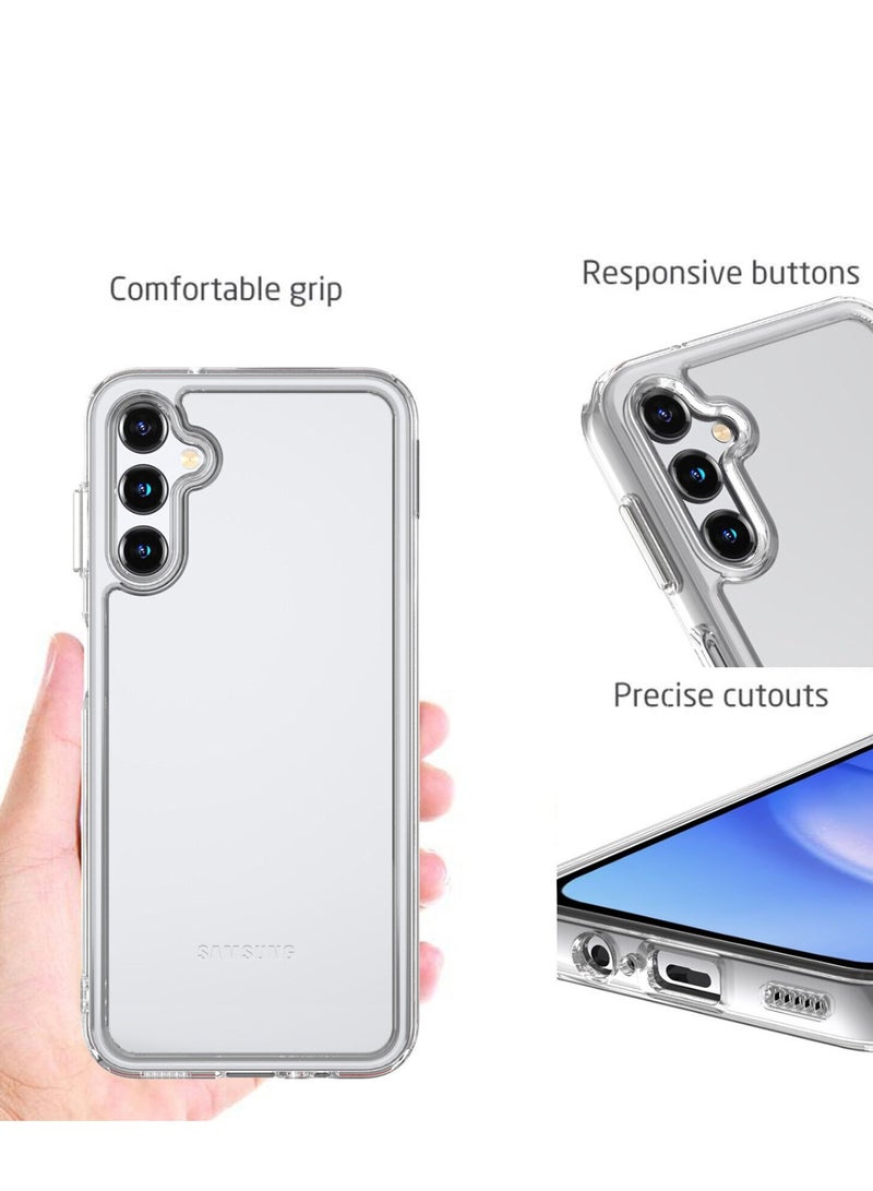 Techie Samsung Galaxy A15 TPU Soft Corner Ultra Slim Clear Case Shockproof Anti Fingerprint Transparent Protective Back Cover - Image 3