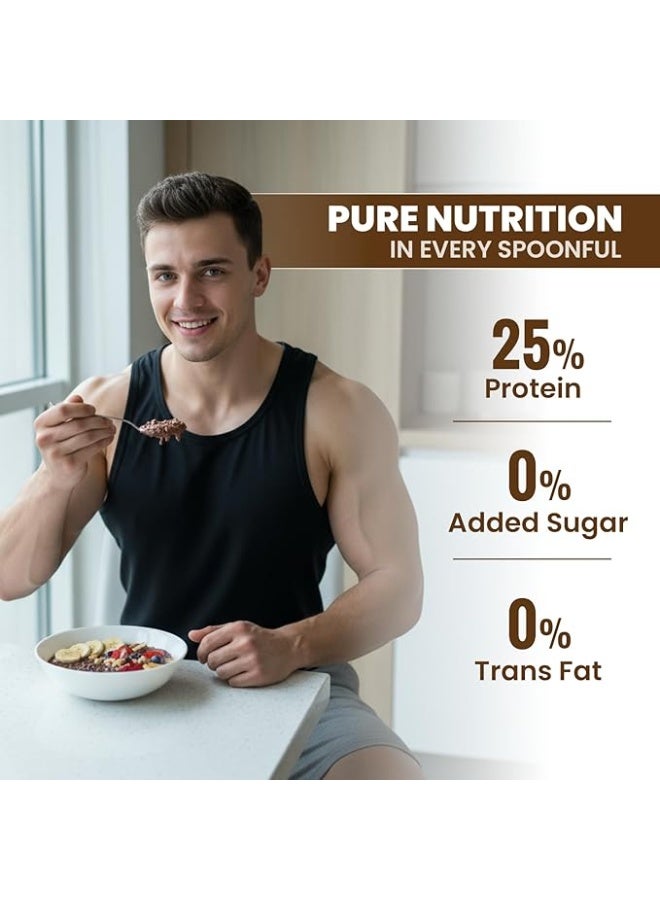 بينتولا **شوفان بينتولا بالشوكولاتة مع إضافة بروتين مصل اللبن 25 جم، 400 جم (عبوة من قطعتين) | 0% سكر مُكرّر | خالٍ من الغلوتين | 8 جم ألياف | مع اللوز والزبيب وبذور اليقطين والشيا | فطور مثالي** - Image 3