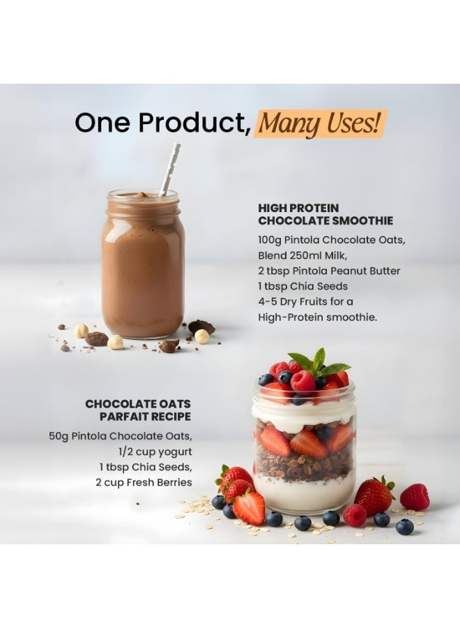 بينتولا **شوفان بينتولا بالشوكولاتة مع إضافة بروتين مصل اللبن 25 جم، 400 جم (عبوة من قطعتين) | 0% سكر مُكرّر | خالٍ من الغلوتين | 8 جم ألياف | مع اللوز والزبيب وبذور اليقطين والشيا | فطور مثالي** - Image 5