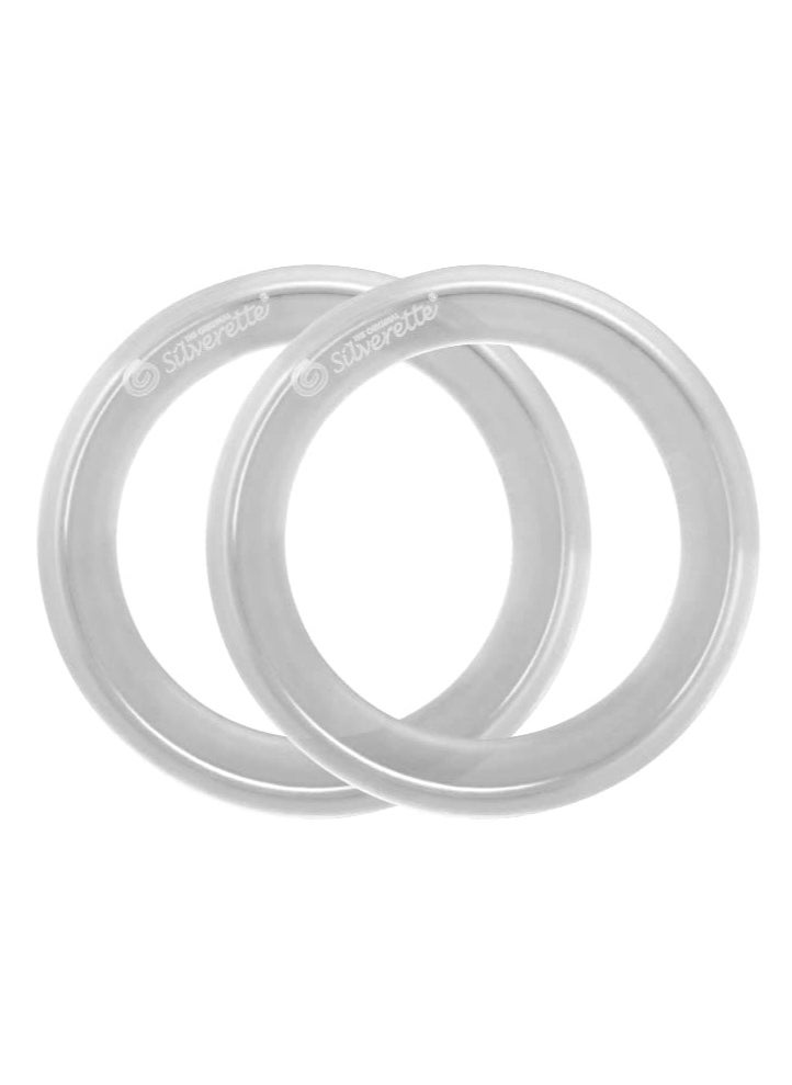 Silverette - SILVERETTE The Original Silver Nursing Cups, Nipple Covers for Breastfeeding with O-Feel Silicone Rings - Image 1
