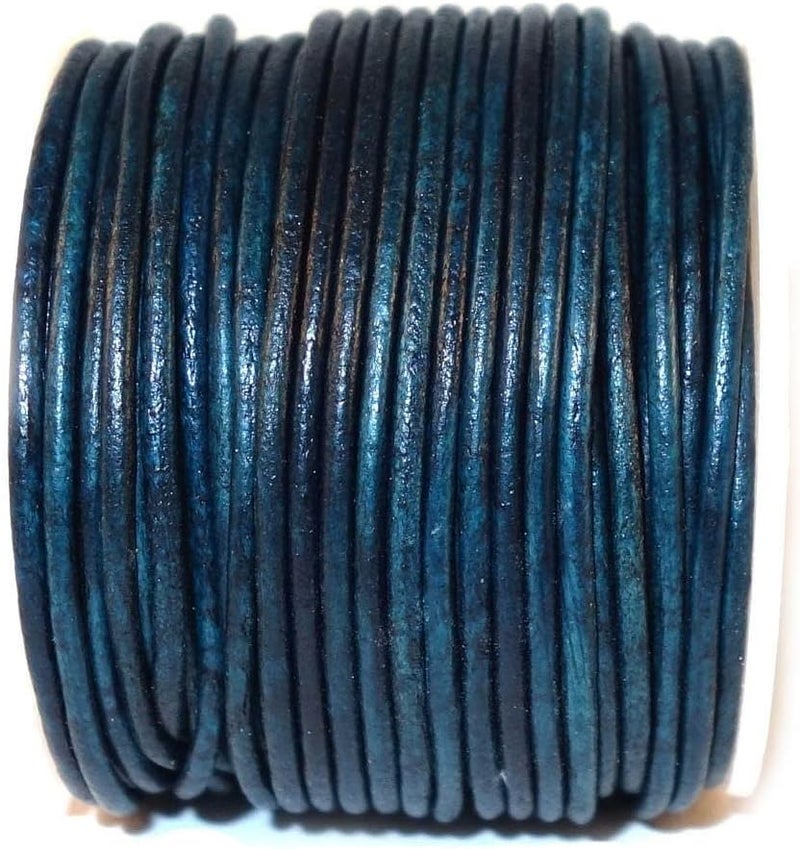 cords craft Craft, 3mm Round Leather Cord for Jewelry Making, DIY Craft, Pendant, Necklace, Round Leather Cord, 20 Meter Handicraft Leather Cord, 3mm Genuine Leather Cord, Vintage Teal - Image 3