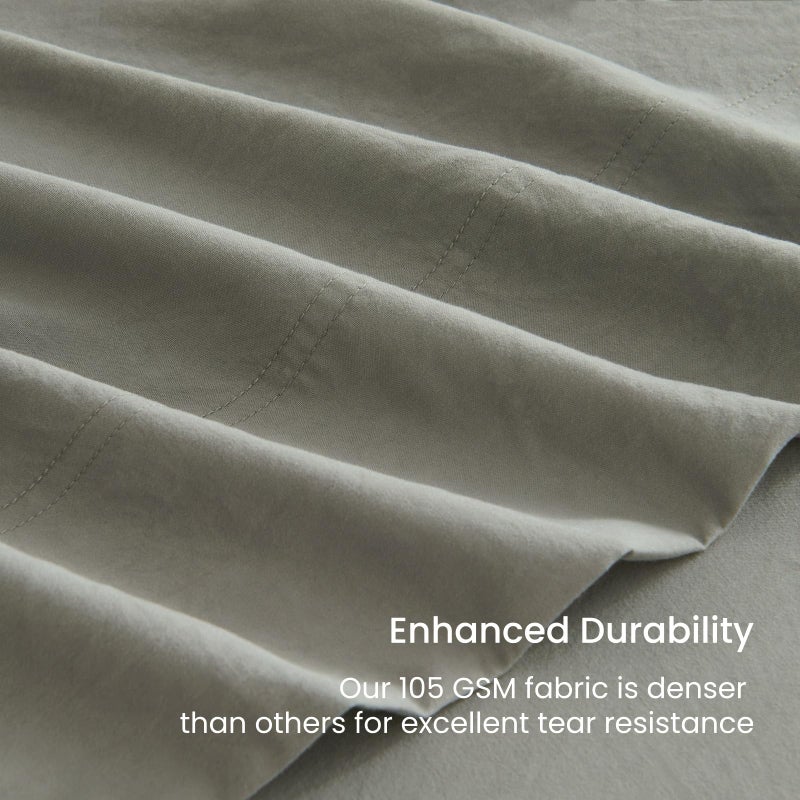 GOKOTTA 4-Pcs Queen Sheet Set  16"" Deep Pocket Queen Sheets with Elastic Corner Straps  Hotel Luxury Ultra Soft Brushed Microfiber Sheets Queen Size Bed Set - Non Slip  Anti-Rip  Easy Care -Light Grey - Image 3