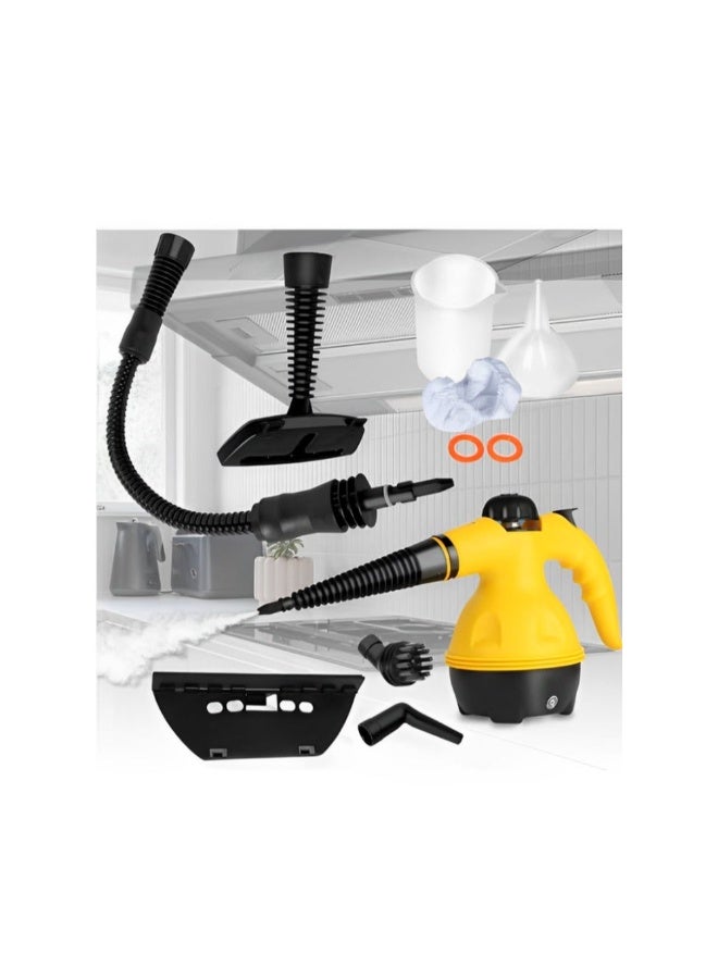 أكاليكس منظف ​​بخار محمول باليد بقدرة 1000 وات، جهاز بخار متعدد الأسطح بدرجة حرارة عالية مع 9 ملحقات للمنزل والمطبخ والحمام والمزيد - Image 4