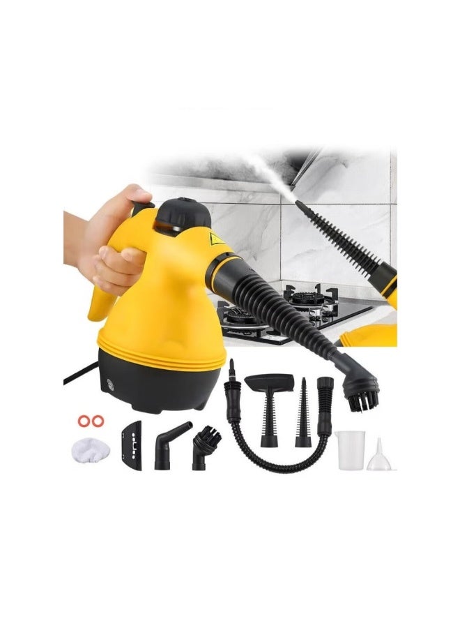 أكاليكس منظف ​​بخار محمول باليد بقدرة 1000 وات، جهاز بخار متعدد الأسطح بدرجة حرارة عالية مع 9 ملحقات للمنزل والمطبخ والحمام والمزيد - Image 1