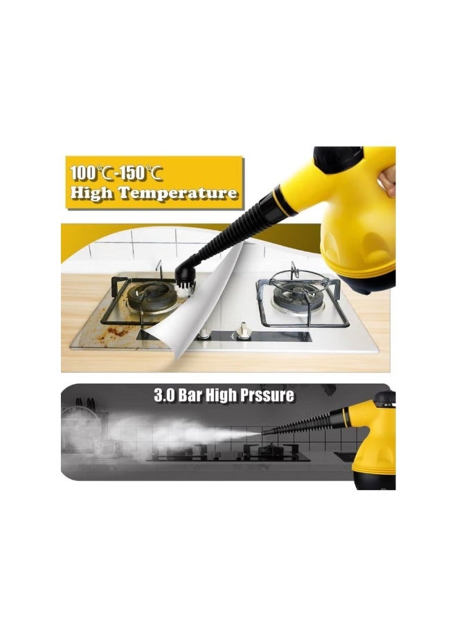 أكاليكس منظف ​​بخار محمول باليد بقدرة 1000 وات، جهاز بخار متعدد الأسطح بدرجة حرارة عالية مع 9 ملحقات للمنزل والمطبخ والحمام والمزيد - Image 2