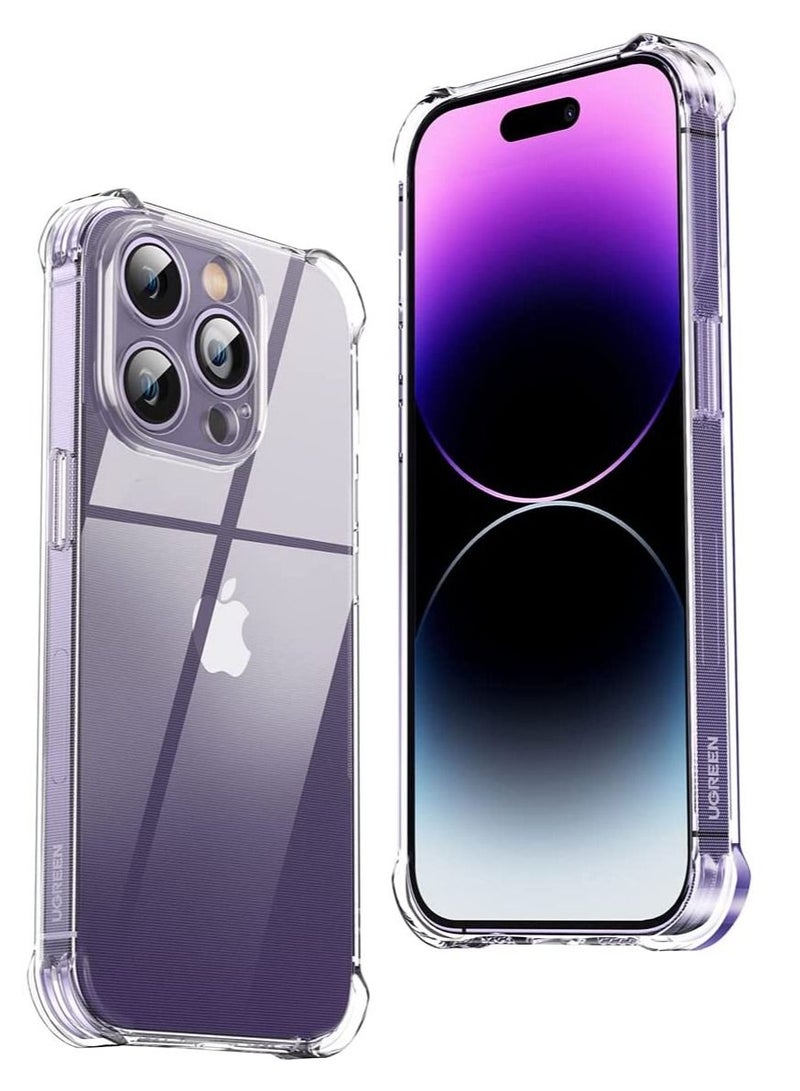 جراب iPhone 14 Pro مقاس 6.1 بوصة، جراب نحيف للغاية، مادة TPU ناعمة مع مصد من 4 زوايا، حماية ضد الصدمات ومضادة للخدش ومضادة للسقوط، جراب شفاف لهاتف iPhone 14 Pro، متوافق مع iPhone 14 Pro - Image 1