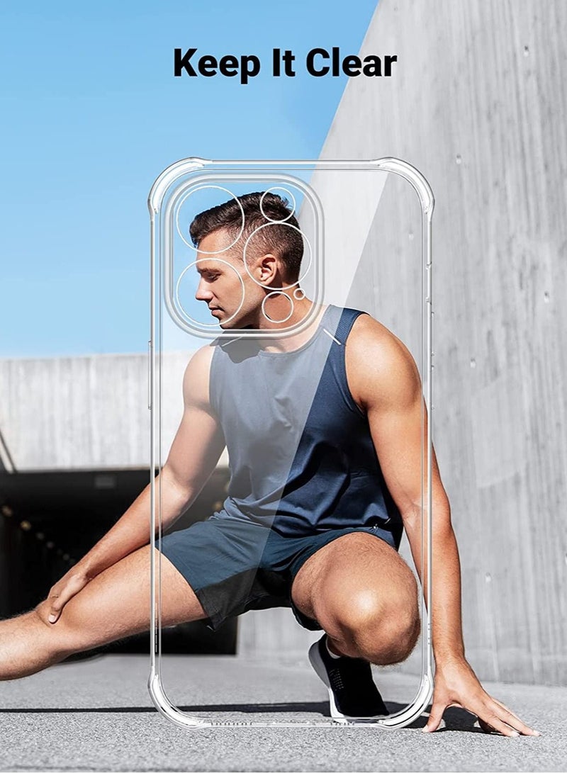 جراب iPhone 14 Pro مقاس 6.1 بوصة، جراب نحيف للغاية، مادة TPU ناعمة مع مصد من 4 زوايا، حماية ضد الصدمات ومضادة للخدش ومضادة للسقوط، جراب شفاف لهاتف iPhone 14 Pro، متوافق مع iPhone 14 Pro - Image 3