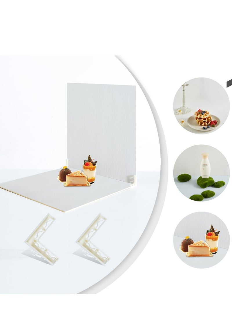 Generic 2 Pcs Boards Photo Backdrop For Flat Lay Food Photography Background 24x24 Inch (Black Walnut+Dark Gray)  - Image 3