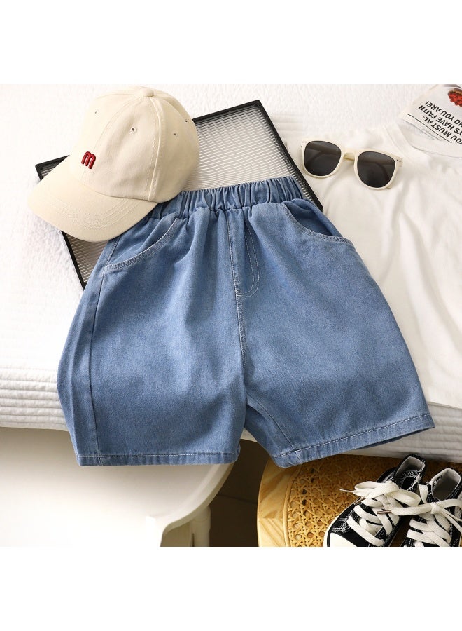 Children's Denim Shorts Summer Pants New Boys' Summer Wear Thin Medium Pants Baby Boy's Breeches Children's Wear Children's Pants