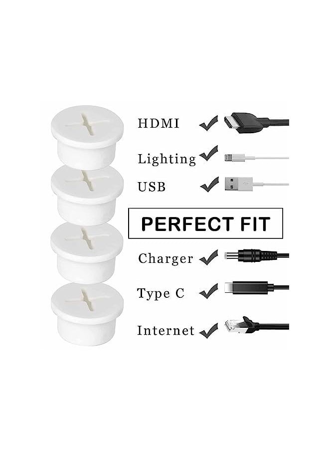 The White Shop WHITE SHOP 12 PCS Cable Cord Grommet Silicone Cable Grommet 3/4" Wire Hole Cover Cable Management Wire Organizer Cable Pass Through Desk Grommet for Table, Computer Desk, Office, Home  - Image 5