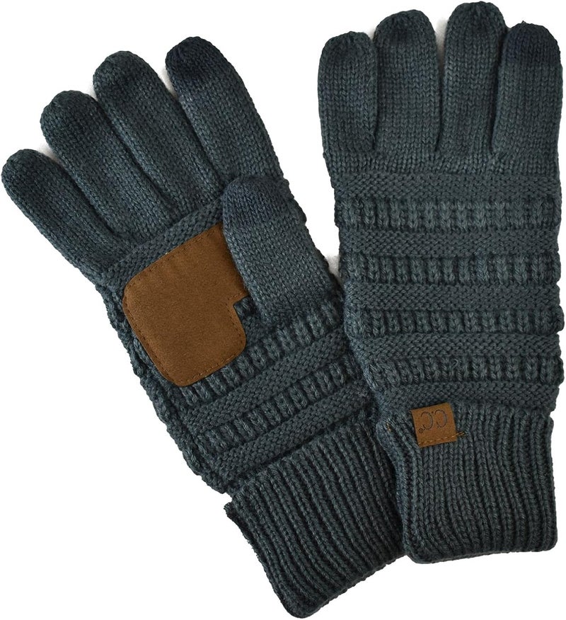 Unisex Cable Knit Winter Warm Anti-Slip Touchscreen Texting Gloves