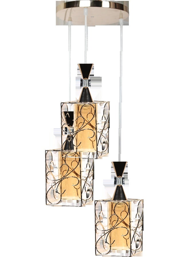 Hummer Pretty Radiance Triple Black Hanging Chandelier E27 