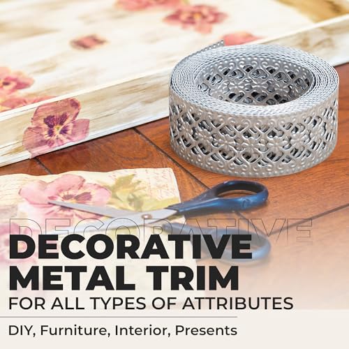 CraftyCrocodile Metal Ribbon for Decor Craft - Decorative Silver Trim for Crafting - 1 1/4" x 3 Yards Long - Image 5
