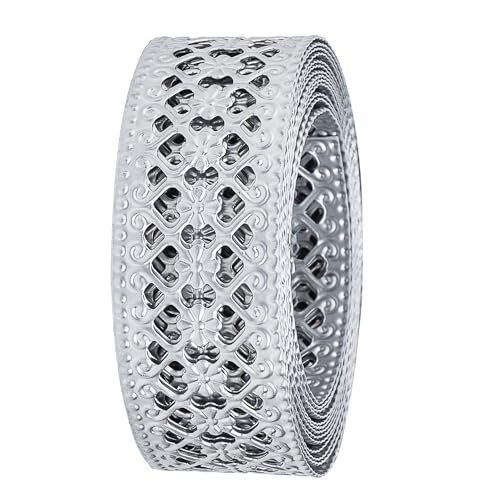 CraftyCrocodile Metal Ribbon for Decor Craft - Decorative Silver Trim for Crafting - 1 1/4" x 3 Yards Long - Image 2